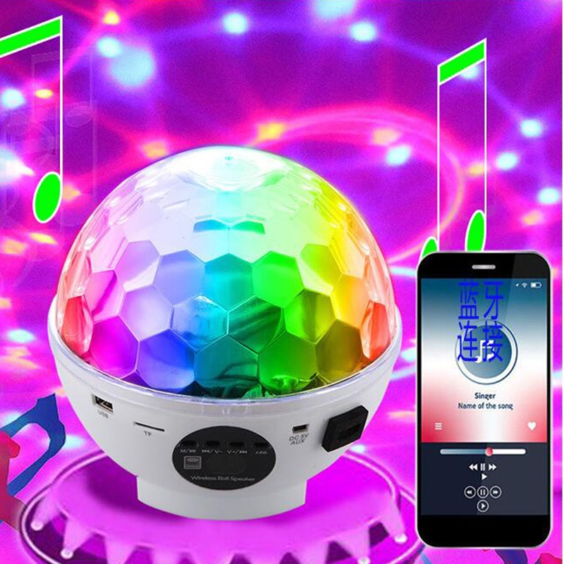 USB LED Bluetooth Speaker Light MP3 Player Magic Ball Light Audio Stage Light/LaSound control rotatiser Stage Light