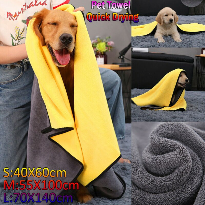Hundekåbe varmt hundetøj superabsorberende tørretørklæde til gyldengrå badehåndklæde kæledyrsforsyninger