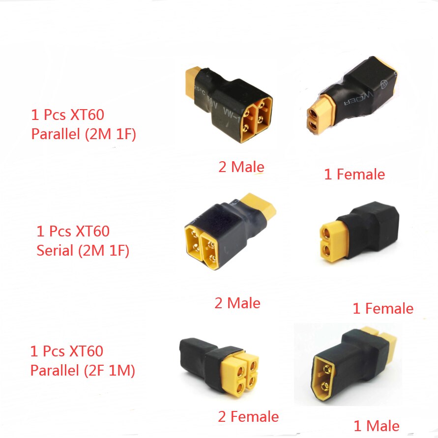 1 SZTUK Deans T Plug EC3 EC5 XT60 XT90 Równoległy adapter szeregowy Lipo Battery Converter Złącze Wtyczka DIY RC Model akcesoria