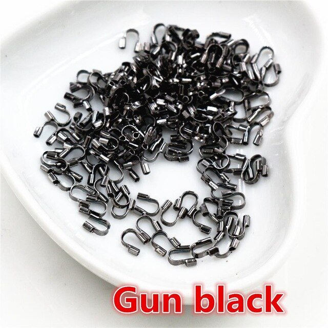 Jewelry Findings - 200pcs Lot - 4.5x4mm U Shape Wire Protectors - Zinc Alloy Clasps Connectors: Gunmetal Black