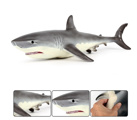 Sea Life Savage Whale Shark Lifelike Baby Shark Toy Anti Stress Squeeze Big Shark Collection Toy for Kid