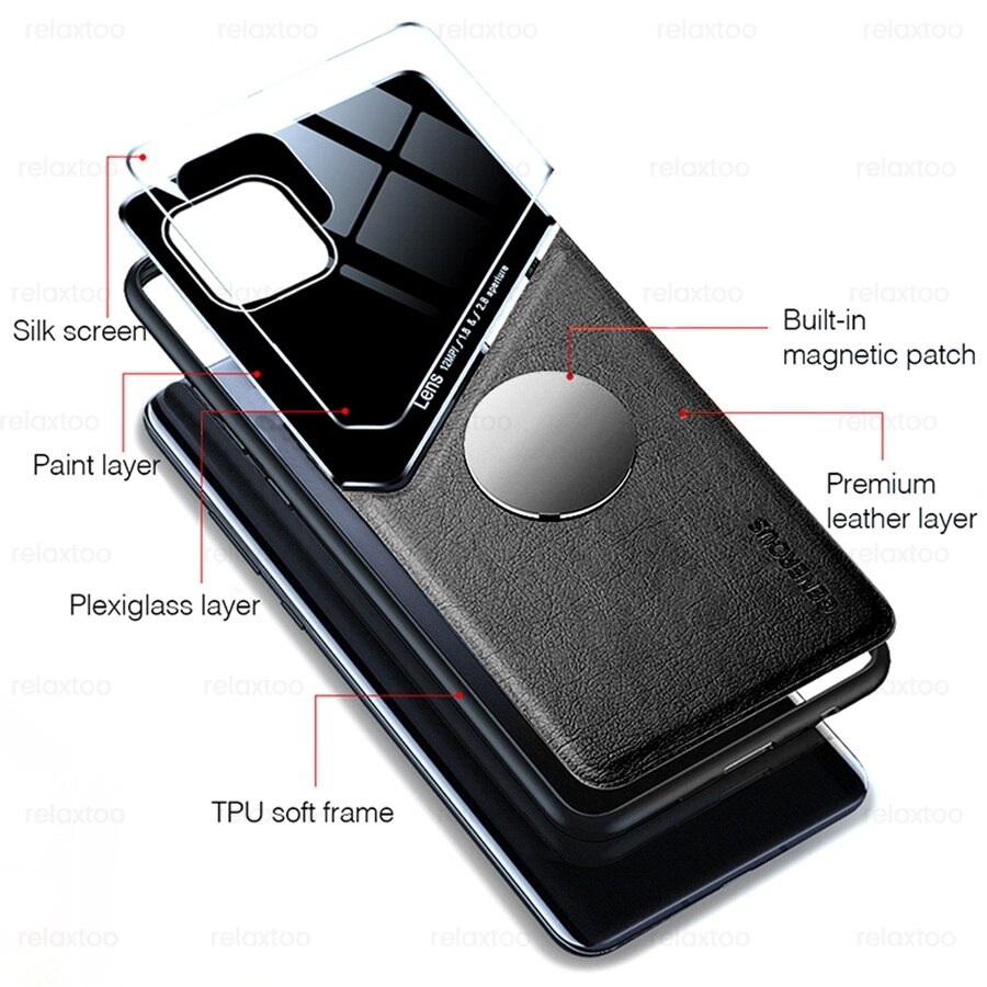 Samung A 22S Case Leather Texture Car Magnetic Holder Back Cover For Samsung Galaxy A22 4G A22S 5G TPU Frame Protect Coque