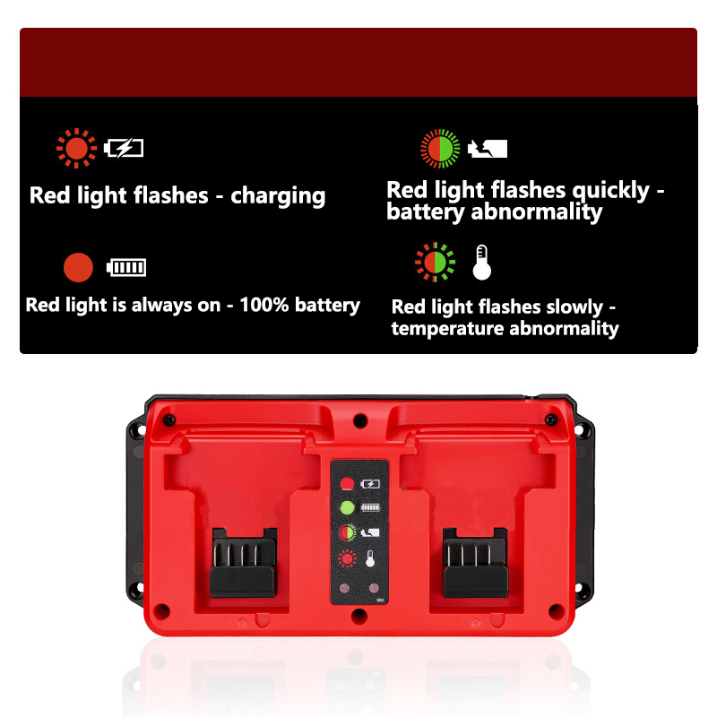 chargeur Portable à double Ports pour batterie au Lithium Milwaukee 18V-20V Rechargeable 48-11-1815 48-11-1820 48-11-1830 chargeur rapide