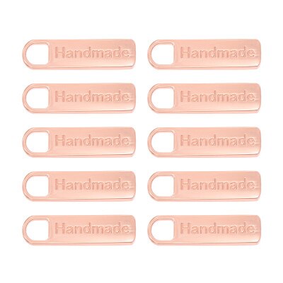 Etiquetas de Metal con letras hechas a mano para manualidades, cuerpo de cremallera para bricolaje, DIY, reparación a medida, ropa de costura, bolsos, accesorios de decoración, 10 Uds.: 4