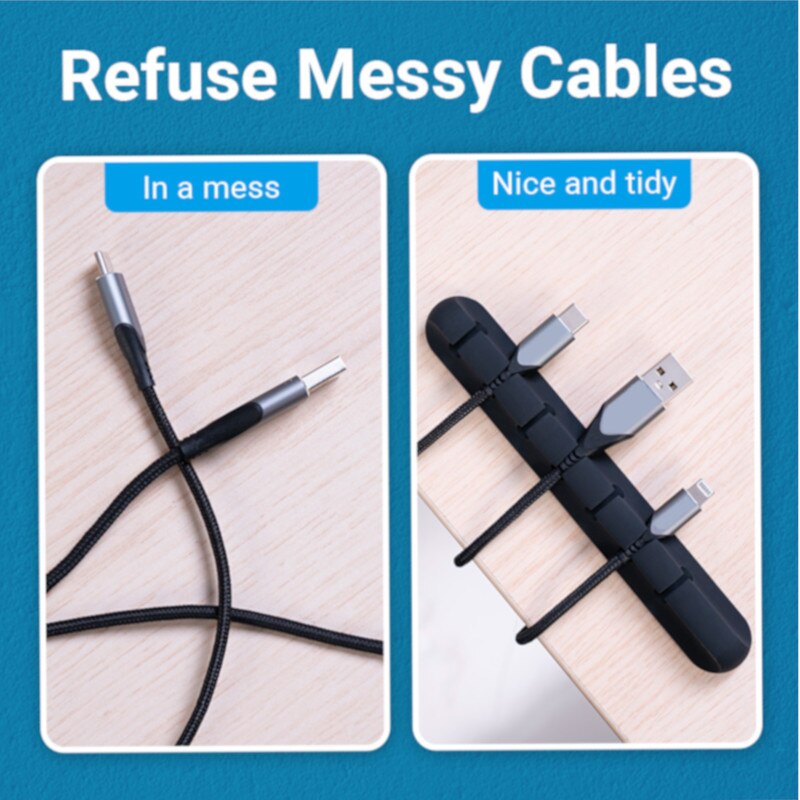 Organizer per cavi avvolgicavo Mouse scrivania organizzatore auricolare cavo per cuffie supporto per protezione telefono cellulare Clip per la gestione dei cavi USB
