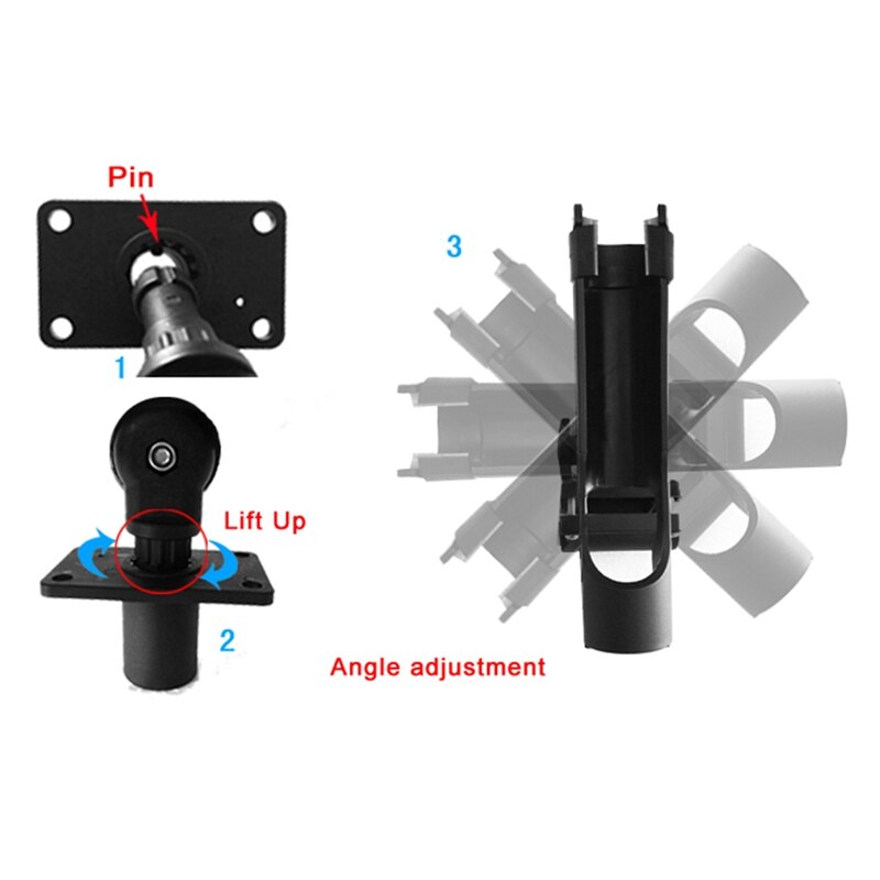 Kayak Canoe Boat Fishing Rod Rack Holder Rest Adjustable Removable 360 Degree Bracket Holder Boat Accessories