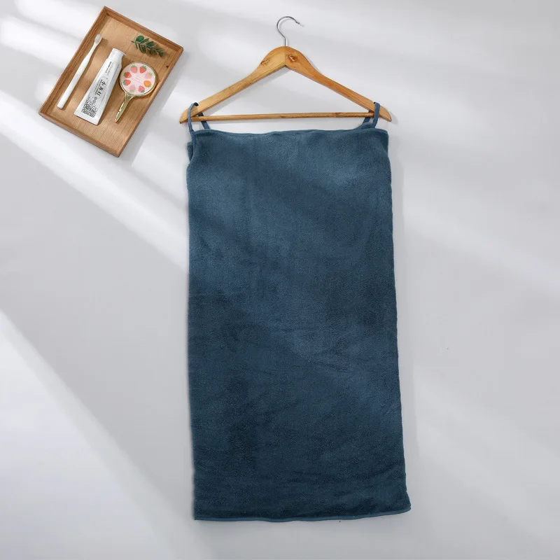 Albornoz de microfibra usable para mujer, Toalla de baño suave para adultos, Textiles para el hogar, toallas de baño y Sauna: Castaño