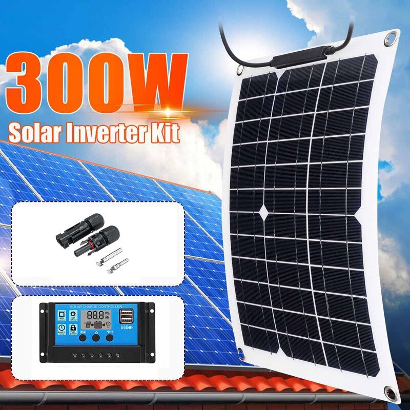 Solar Panels Battery Charger Charge Home Kit Portable 300 Watt 12V System Battery Charger Marine Caravan Waterproof