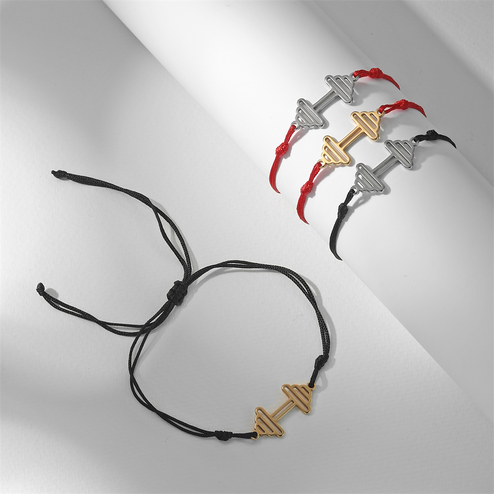 Cazador Esercizio sport battito cardiaco Bracciale con ciondolo con manubri per donna Gioielli in acciaio inossidabile 2025 Bracciale a catena con scatola a portata di mano