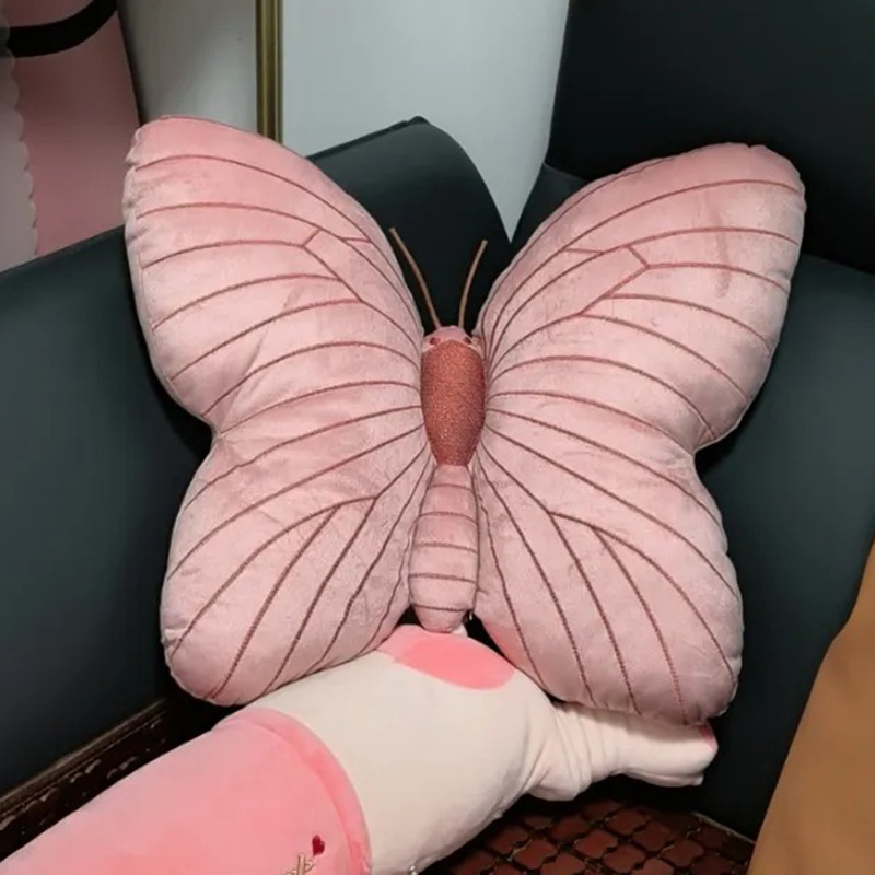 Niedliche Schmetterlings kissen bequeme rosa Schlaf bett kissen Hals Reise kissen Raum dekoration ästhetische Kissen für Möbel