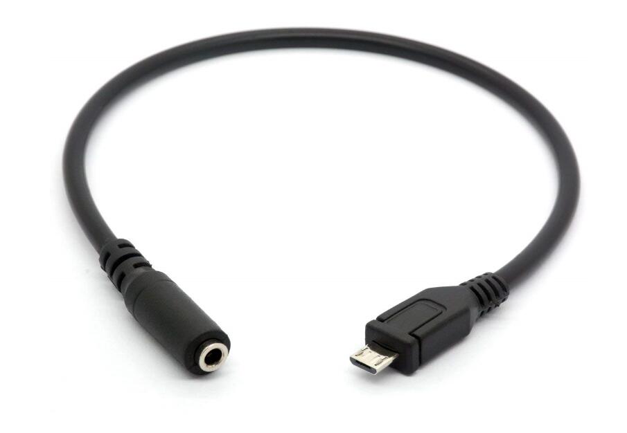 LBSC Micro USB Male to 3.5mm Female AUX Audio Cable Cord for Headset Adapter Active Clip Mic Microphone