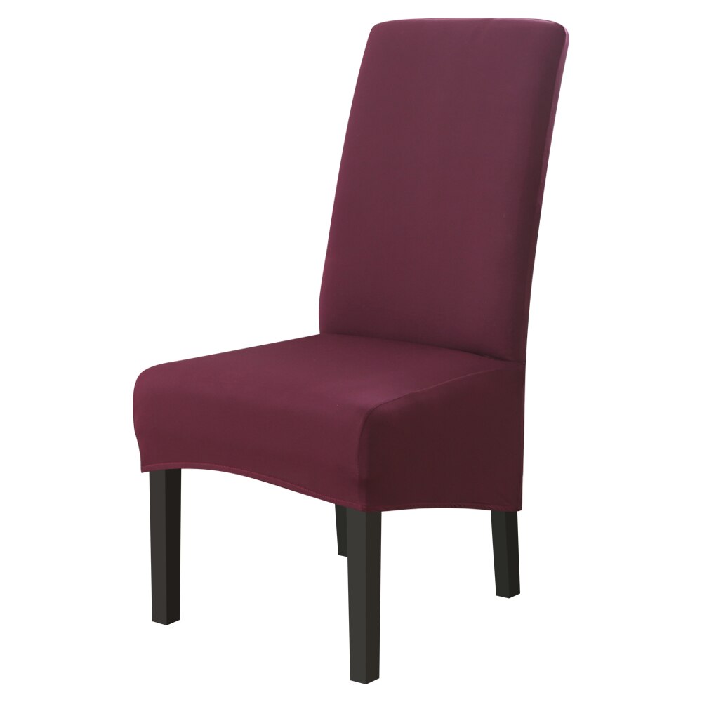 Xl storlek lång rygg rygg stolsöverdrag spandex tyg stolsöverdrag restaurang hotell fest bankett säte slipcovers: Böna röd