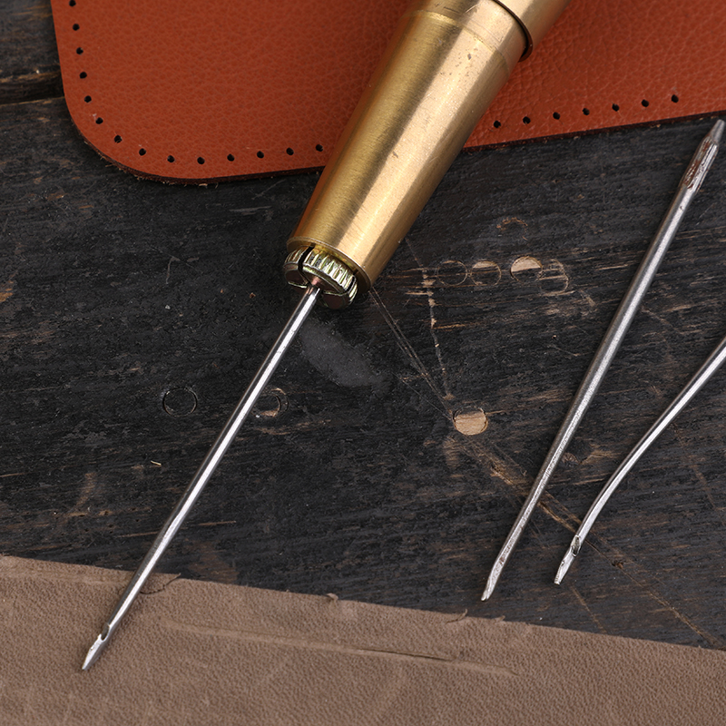 Dailylike Leather Sewing Kit 50m Wax Thread Stitching Groover Scratch Awl Leather DIY Craft Shoes Canvas Repair Working Tool