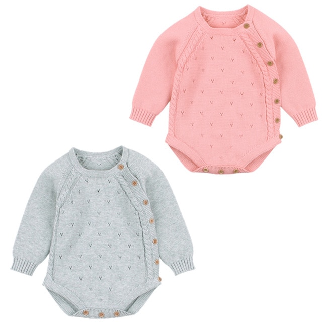 Lente Winter Baby Meisjes Jongen Rompertjes Puur Katoen Lange Mouw Jumpsuit Kleding Gebreide Warm Rompertjes Baby Meisjes Jongens Kleding