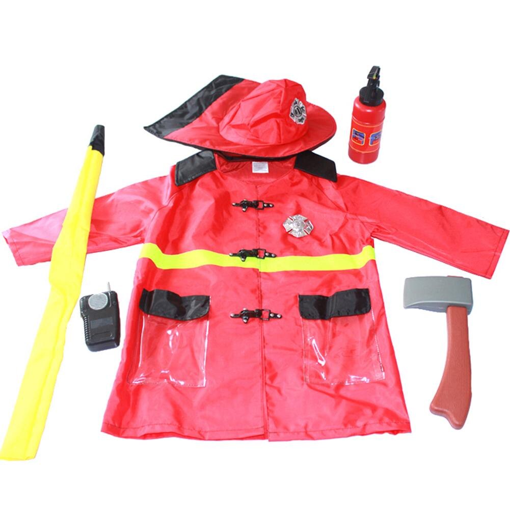 6 stks/set Fire Chief Kostuum Rollenspel Costume Dress-Up Set jongen Fire kleding