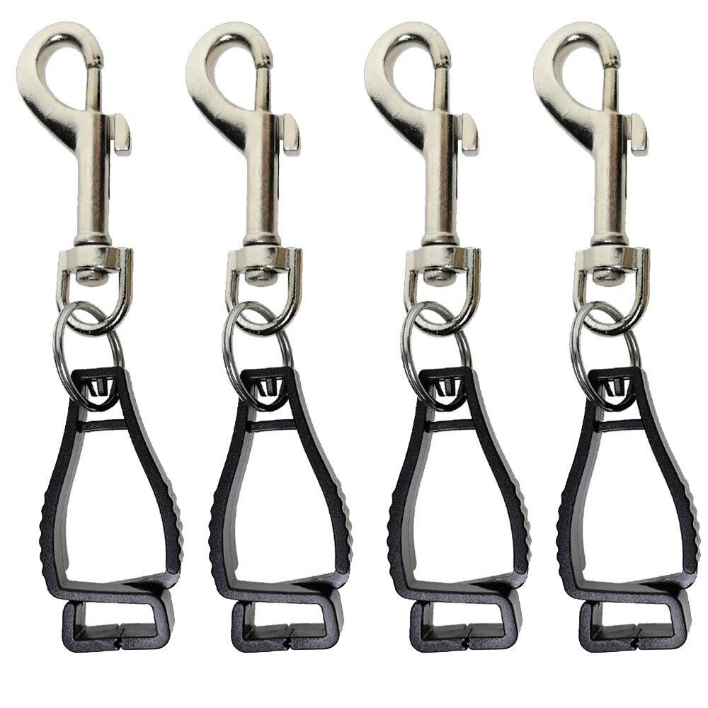 Klettern Camping Kajak Tauchen Golf Angeln Anti-verloren Hut Handschuh Handtuch Snap Clip Halter Für Outdoor Rock: Black 4 piece