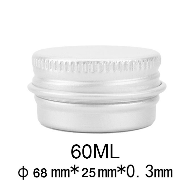 5ml/10ml/15ml/50ml/60ml/100ml/150ml/250ml Empty Aluminum Cosmetic Pot Screw Thread Lid Balm Container Cosmetic Storage Jars: 60ml