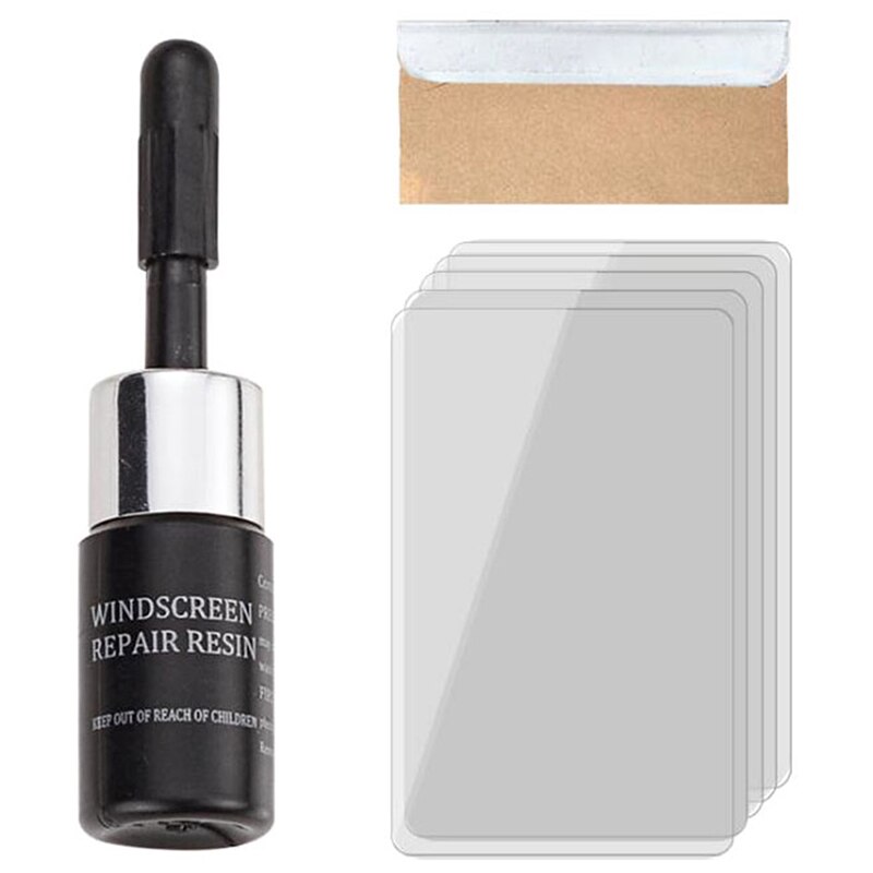 3pcs/set Car Windshield Repair tool window glass crack repair resin windscreen repair tool kit: Black