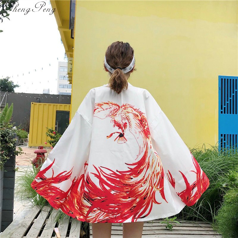 Kimono japonés tradicional Yukata nuevas mujeres Casual Anime estampado camisa ropa kimonos tradicionales hombres V1774