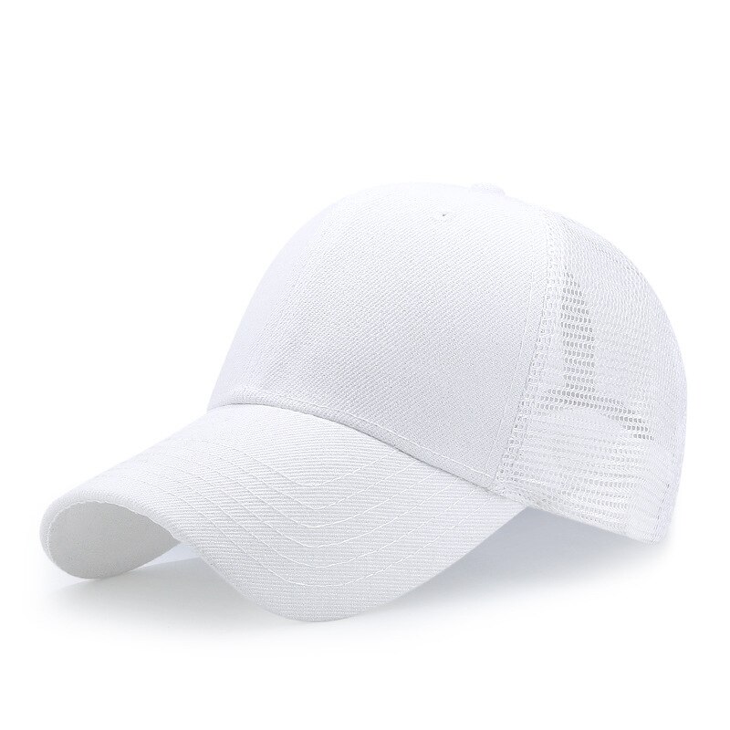 Frauen Baseball Kappe Frauen Hysterese Hut Sommer Messy Bun Mesh Hüte Casual Unisex Einstellbare Baseball Caps Weibliche: WHITE