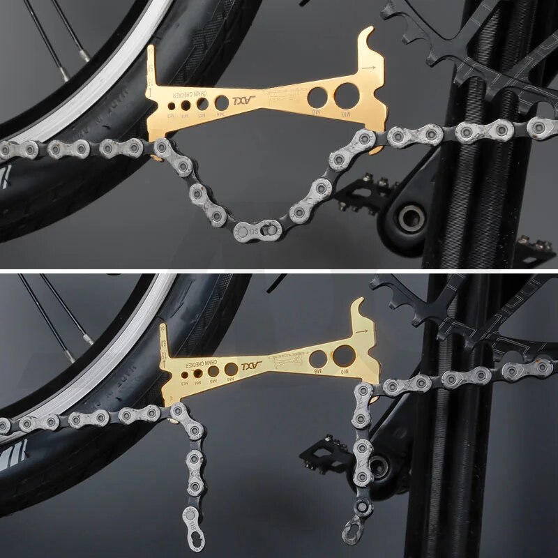 Bicycle Chain Repair Tool Mountain Road Chains Gauge Measurement Ruler Bike Wear Checker Indicator Replacement Accessories