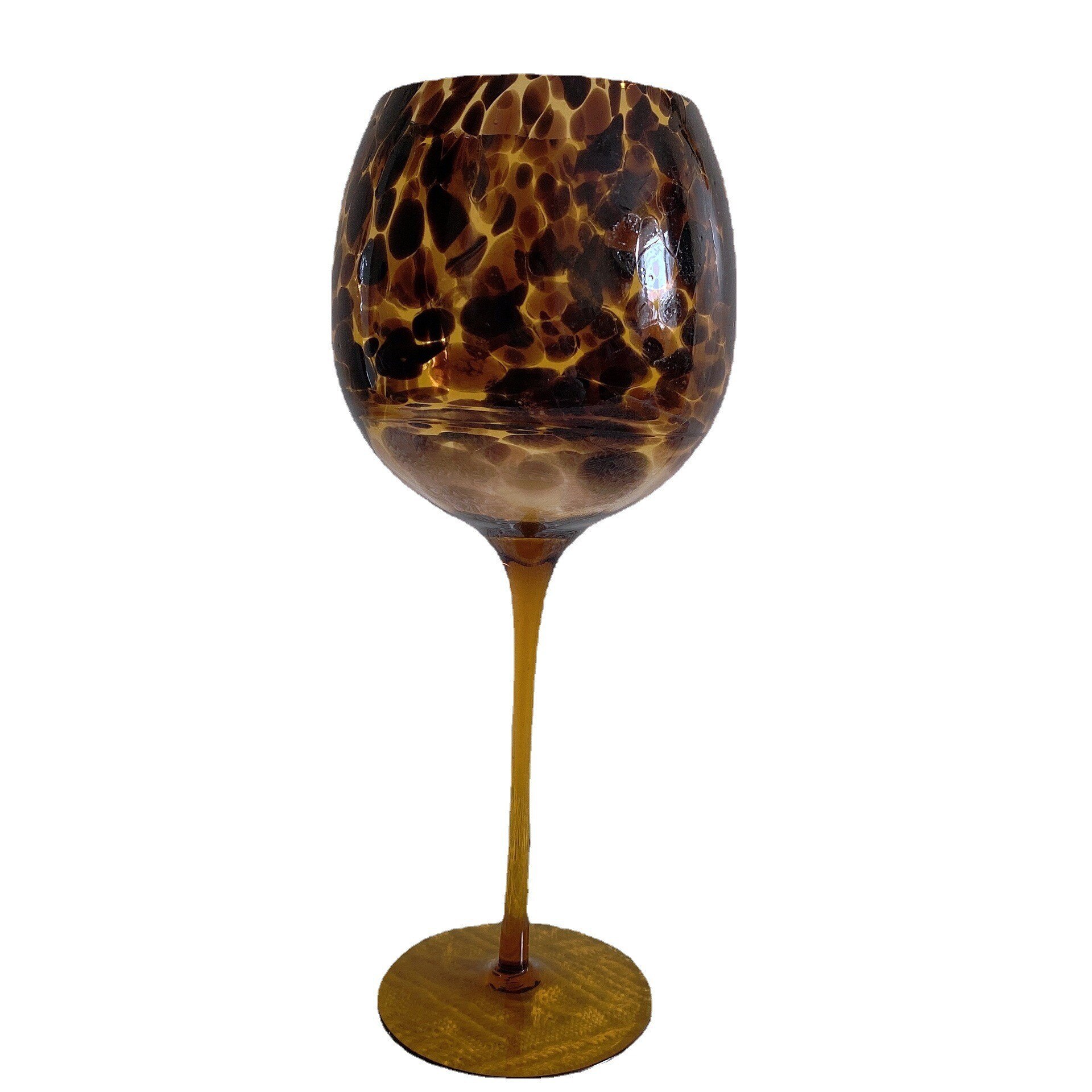 European-Style Leopard Spot Water Cup Cocktail Glass Handmade Goblet Hotel Ornaments