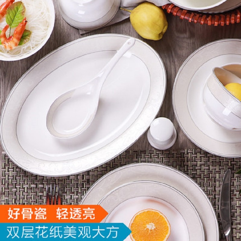 Guci koreaans botporselein reliëf bloemen servies keramiek eenvoudige borden kom schotel lepel visgerechten