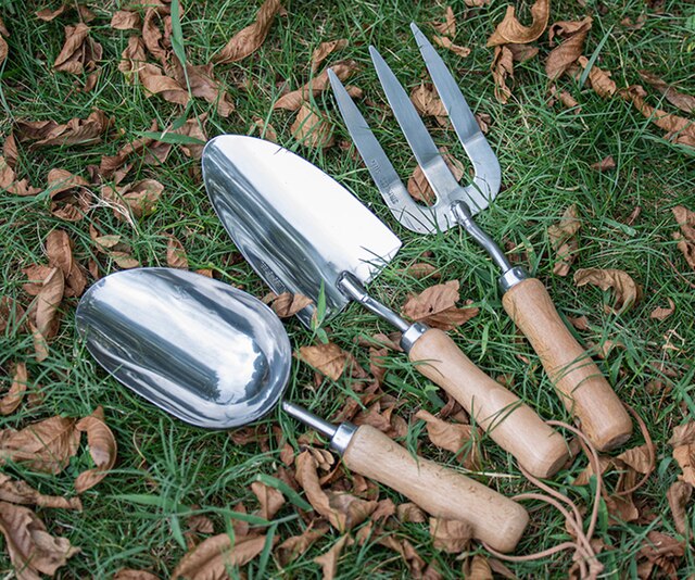 1/3/5 Piece Set 201 pala in acciaio inossidabile per uso domestico piante in vaso piantare all'aperto scavare sabbia allentando terreno attrezzi da giardino: Q