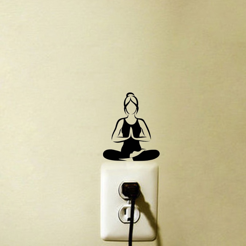 Mode Yoga Meditatie Vinyl Muurstickers Lichtschakelaar Stickers 5WS1007