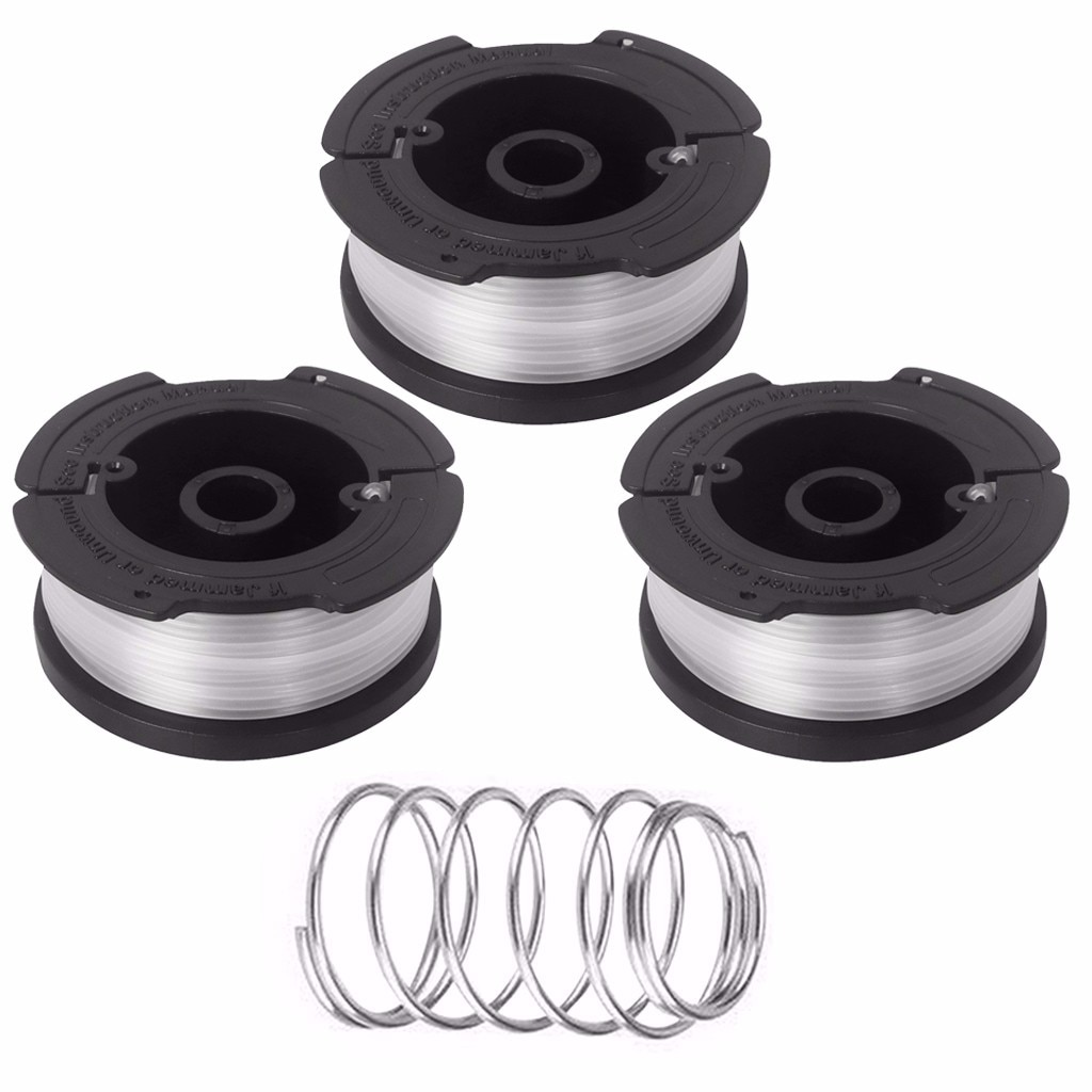 3Pcs 30ft trimmer line For Black For Decker String Trimmer Replacement Parts AF-100-3ZP Spool Line + 1pc spring