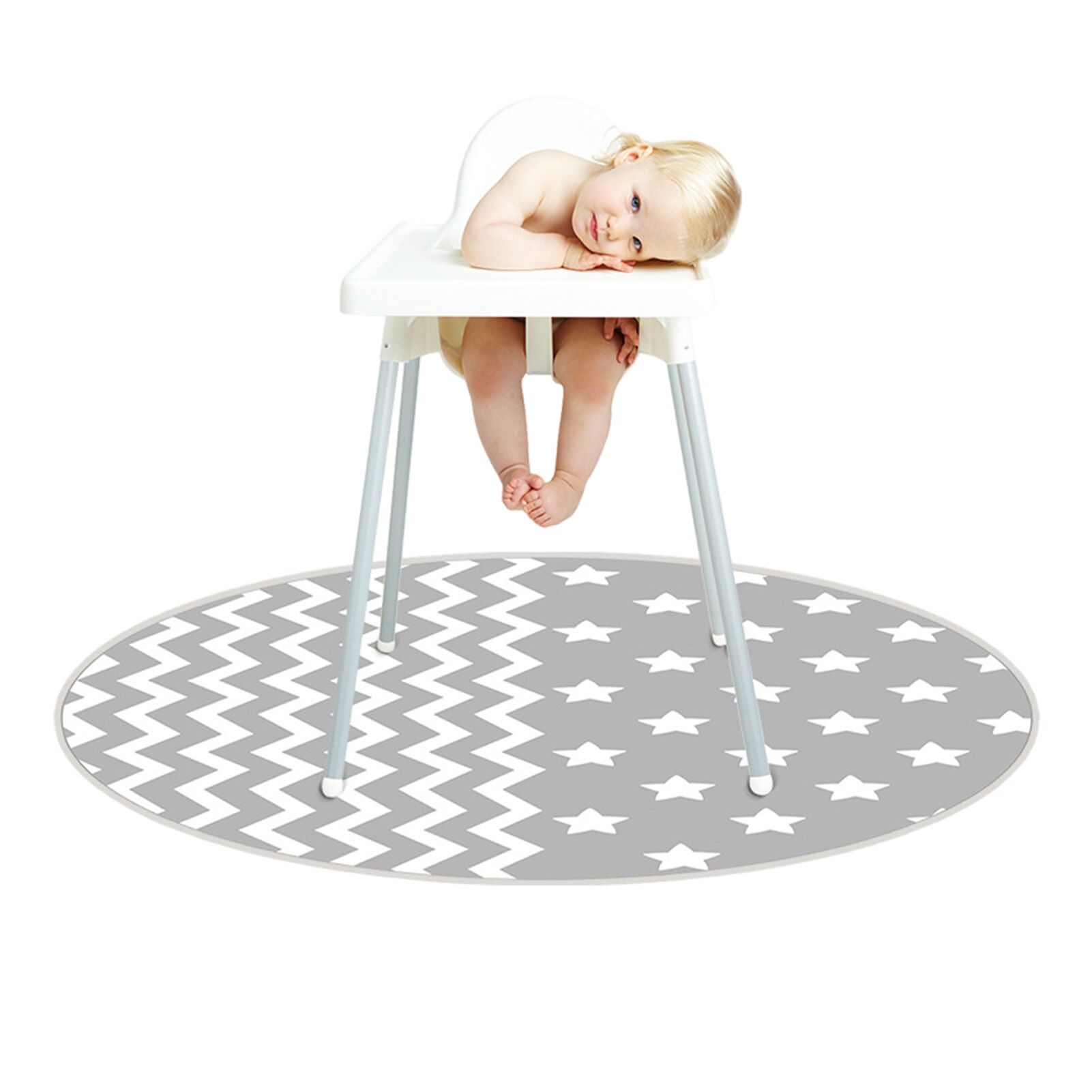Hochstuhl Boden Schutz Matte Anti-Unterhose Silikon Stelle matt Baby Eatting matt freundlicher Runde Boden Krabbeln Spielen matt: A