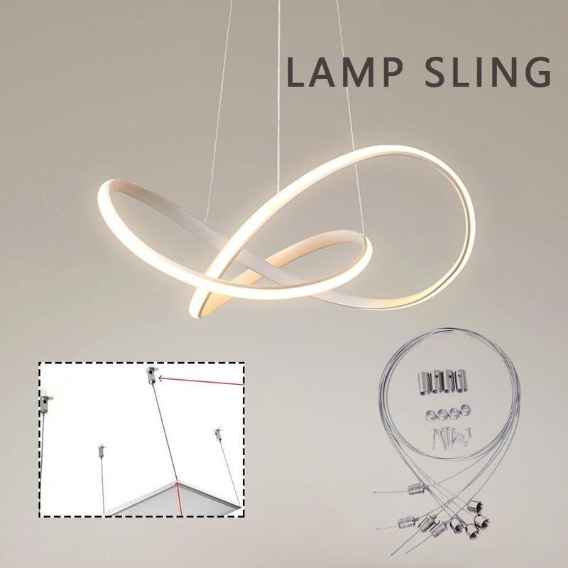 Lamp Sling Flat Light Fluorescent Lamp Hanging Wire Telescopic Chandelier Wire Rope Accessories Adjustable 1PC