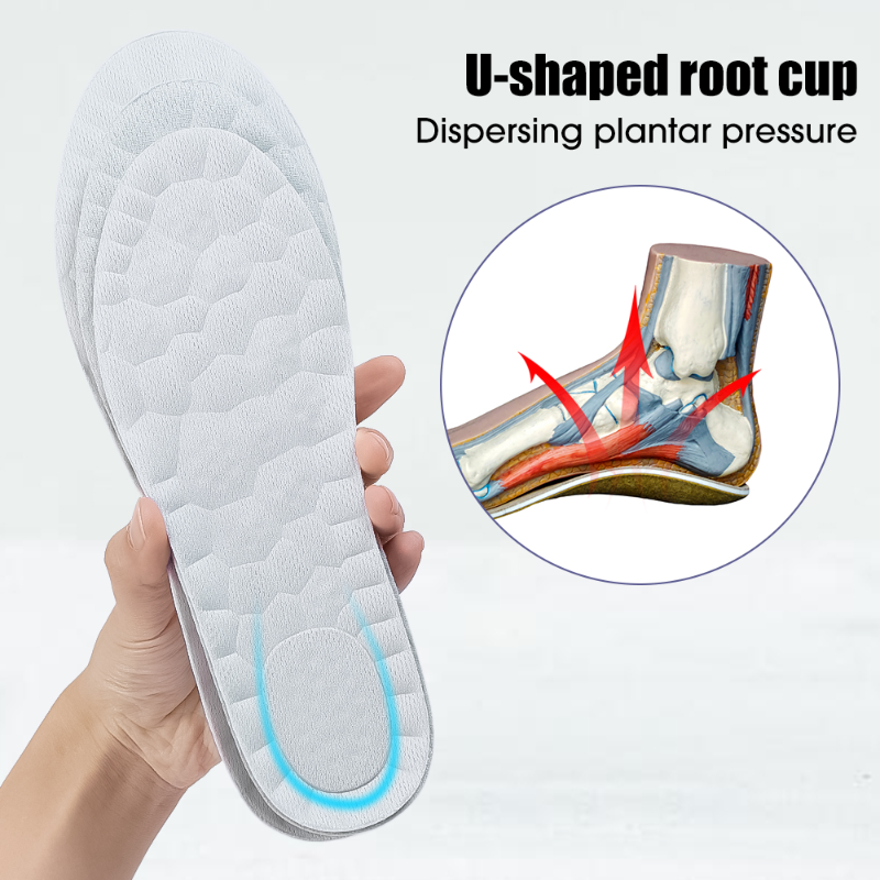 Solette sportive in lattice 4D Cuscinetti per scarpe super morbidi ad alta elasticità Cuscino deodorante antidolore Supporto per arco plantare Solette da corsa Soletta per piedi