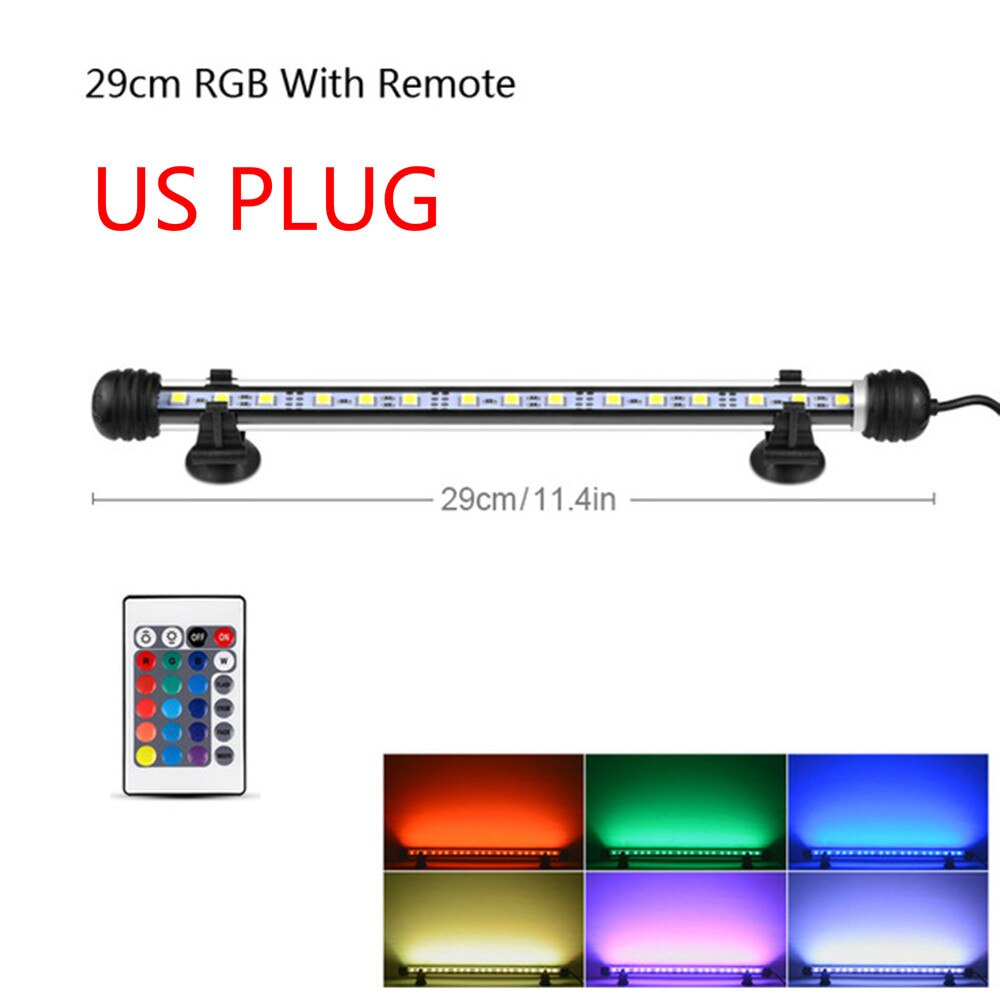 Led akvarie belysningslampe fjernbetjening til plantet akvarium marine led lys akvarium rgb akvarium led belysning bluetooth: 29cm us-stik