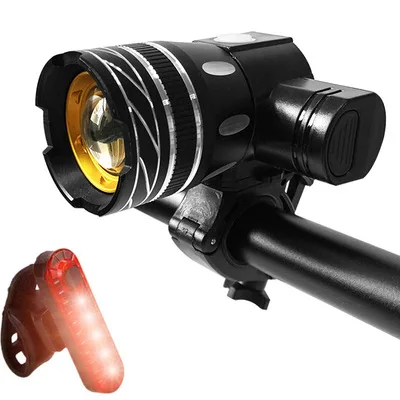 LED-Fahrradlicht-einstellen, wiederaufladbarer USB-Scheinwerfer, Taschenlampe, wasserdicht, zoombare Fahrradlampe, Z30, 15000LM, T6: violett