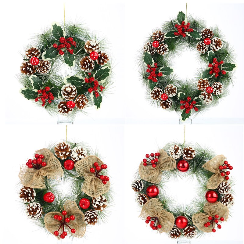 Kerstkrans raam voordeur decoratie ornamenten bel kunstmatige krans kerstversiering huis kunstmatige decoraties