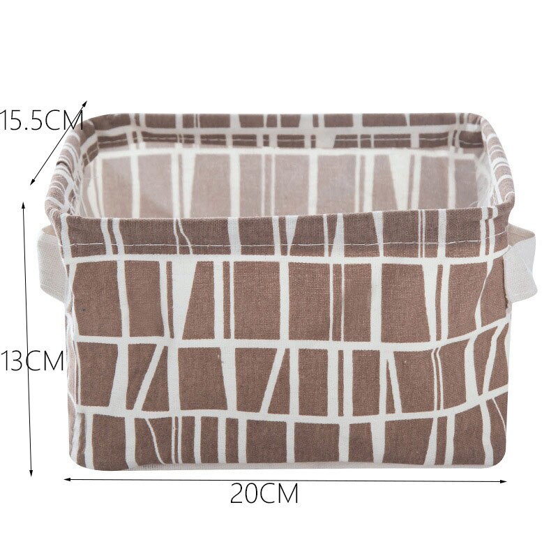 Linen Desktop Storage Basket Sundries Toy Storage Box Organizer Cosmetic Book Organizer Home Office Stationery Container Basket: 10