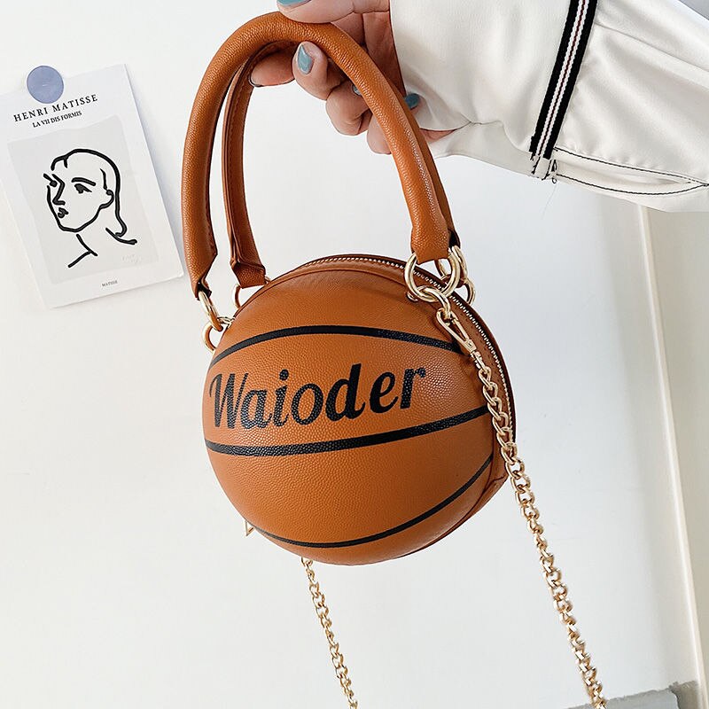 Pink Basketball Bag Female Net Red Korean Version Personality Mini One Shoulder Crossbody Chain Ball Bag