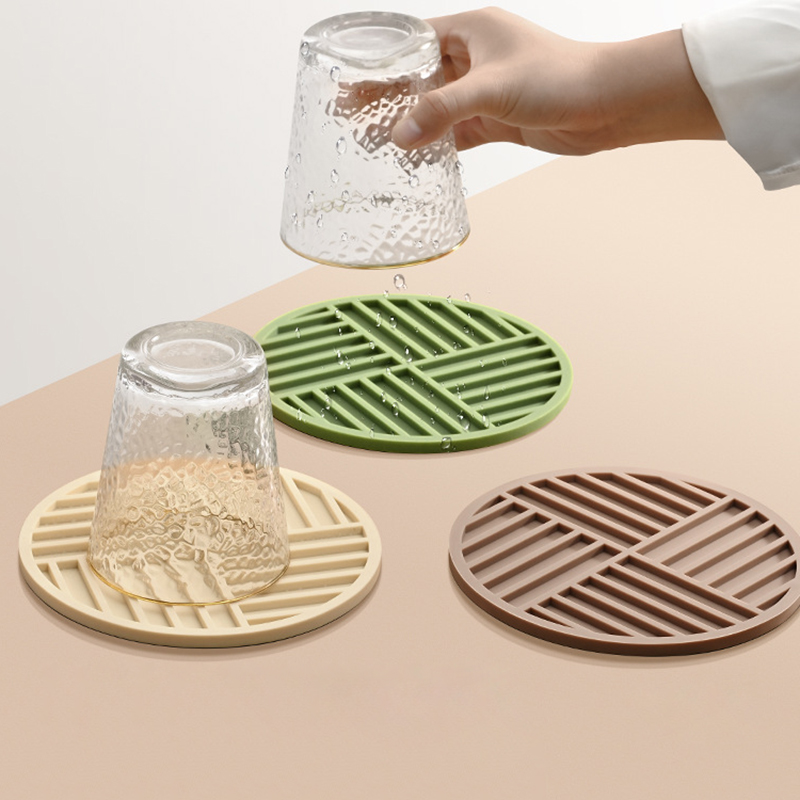 16/22cm Silica Gel Meal Mat Thickening Dining Plates Table Heat Insulation Anti Scalding Tea Cup Mat Restaurant Kitchen Supplies