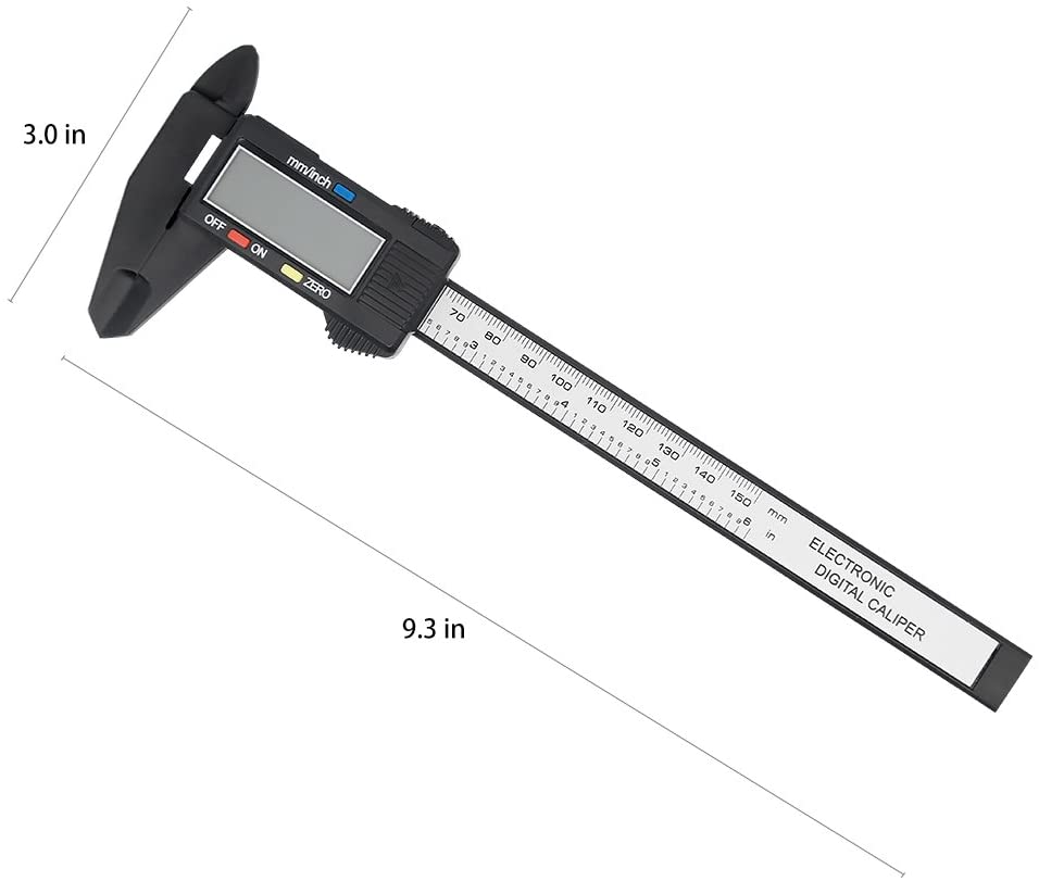 Electronic Digital Caliper 0-150 mm Plastic Vernier Caliper Measuring Tool with Inch/Millimeter Conversion Micrometer Ruler