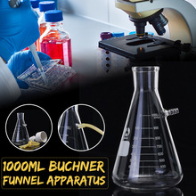 Kicute 1 Set 1000ml Vacuüm Zuig Filtratie Apparaat Buchner Trechter Borosilicaatglas Trechter Kolf School Laboratorium Benodigdheden