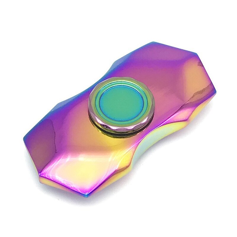 Regnbue farverig diamant rhombus sektion zink fidget spinner hånd spinner for fokus reducere autisme adhd stress legetøj med æske: Diamant