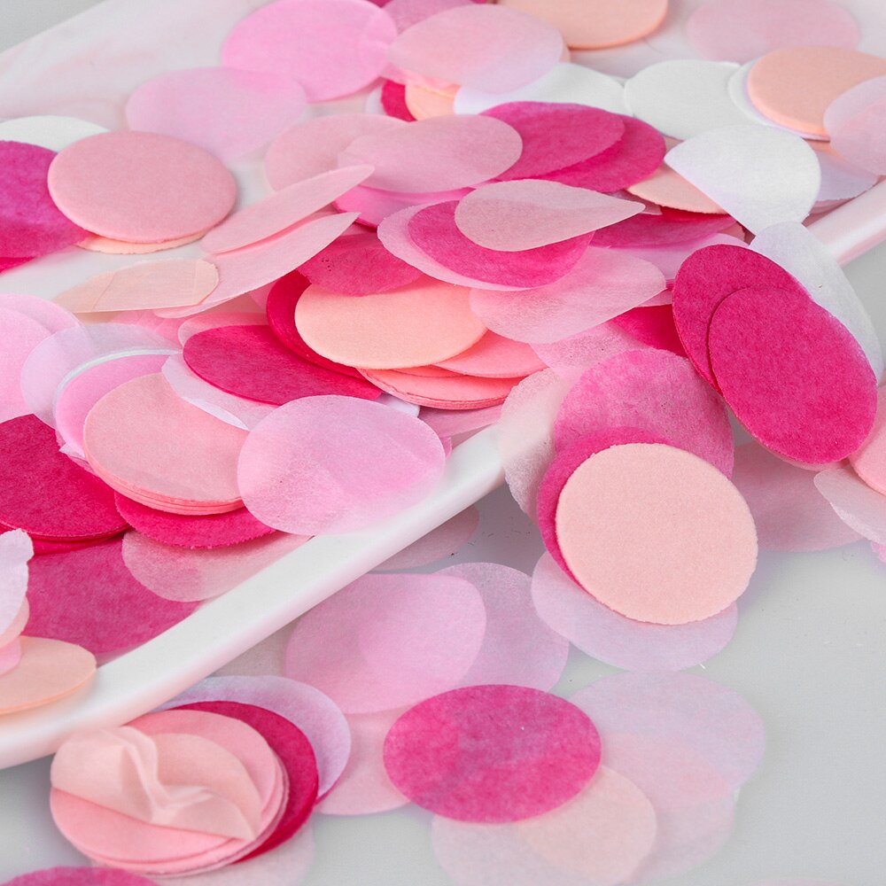 10g/ poser runde konfetti tissuepapir lyserøde prikker fylder balloner baby showerfødselsdag bryllupsfest dekorationer diy tilbehør