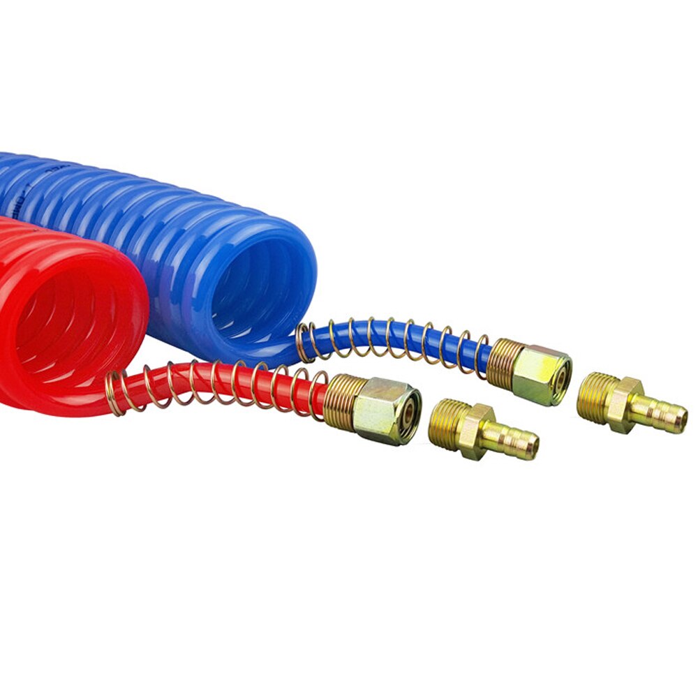 3M long polyurethane PU air compressor hose flexible pneumatic tool with connector spring spiral tube for compressor tools