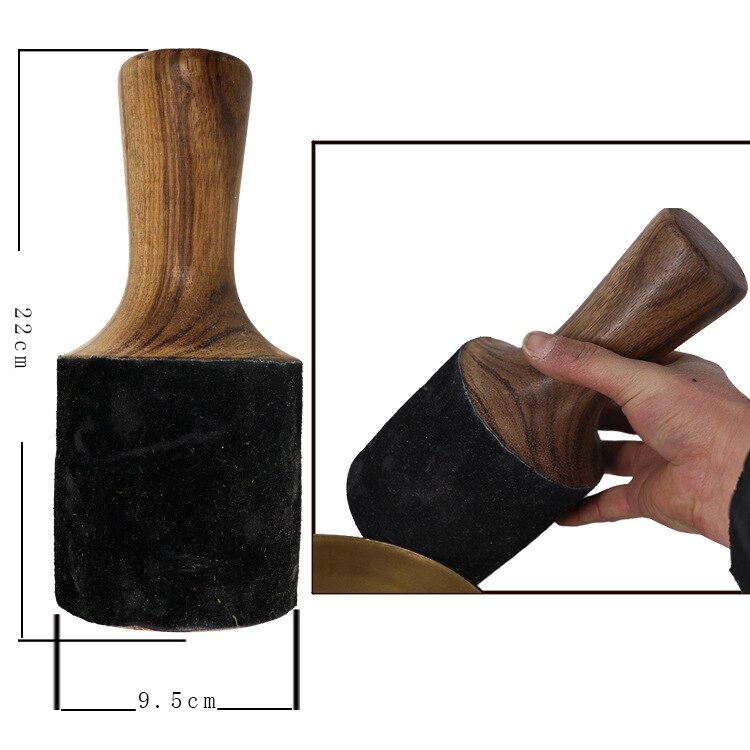 Cuenco tibetano de cuero palo de martillo palo de madera mango de meditación budista tibetana cuenco de canto accesorio 8-25cm: Transparente
