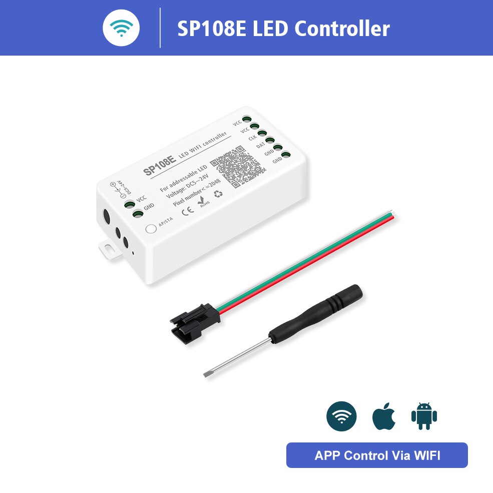 WS2812b LED Streifen Licht Controller Bluetooth SP105E SP110E Wifi SP108E SP501E SP601E Musik SP107E SP611E WS2811 SK6812 Lichter: SP108E