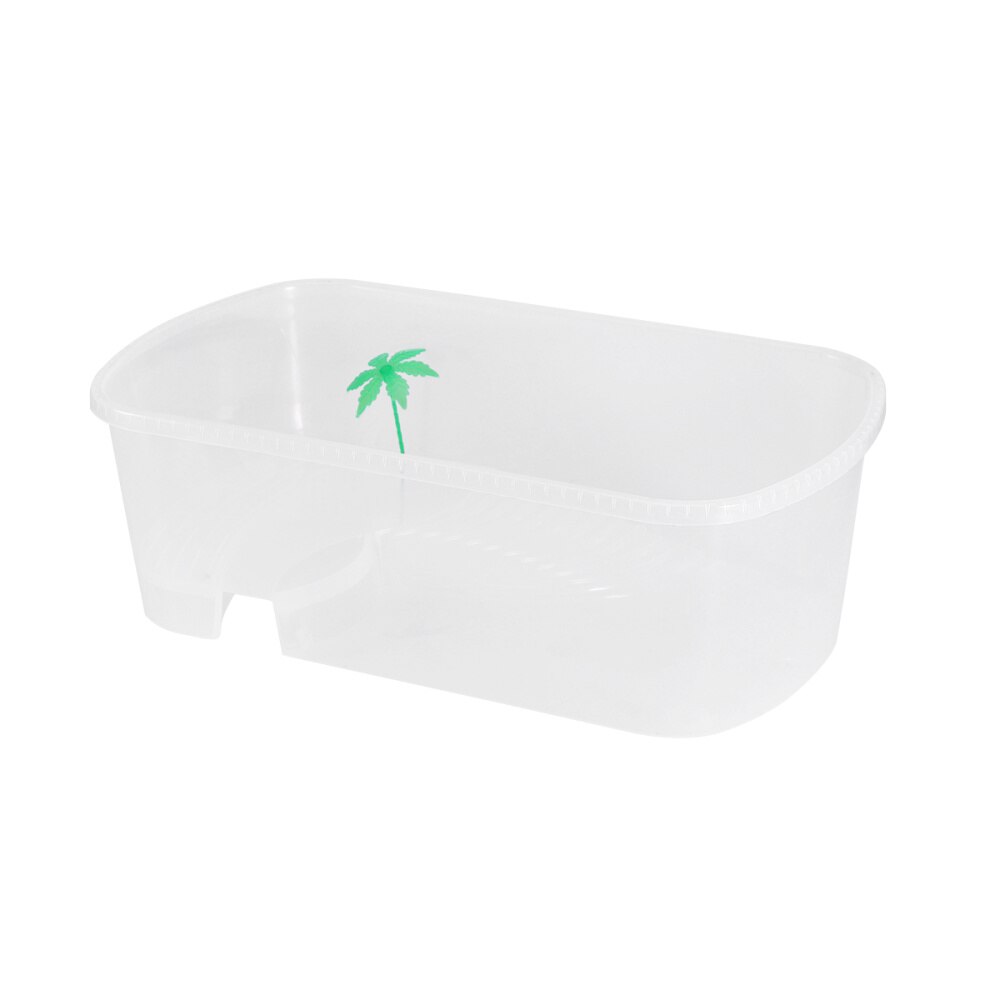 Reptiles Amphibians Habitat Terrarium Vivarium Tank Breeding Box with Coconut Tree for Terrapin Tortoise Turtle Lizard: White
