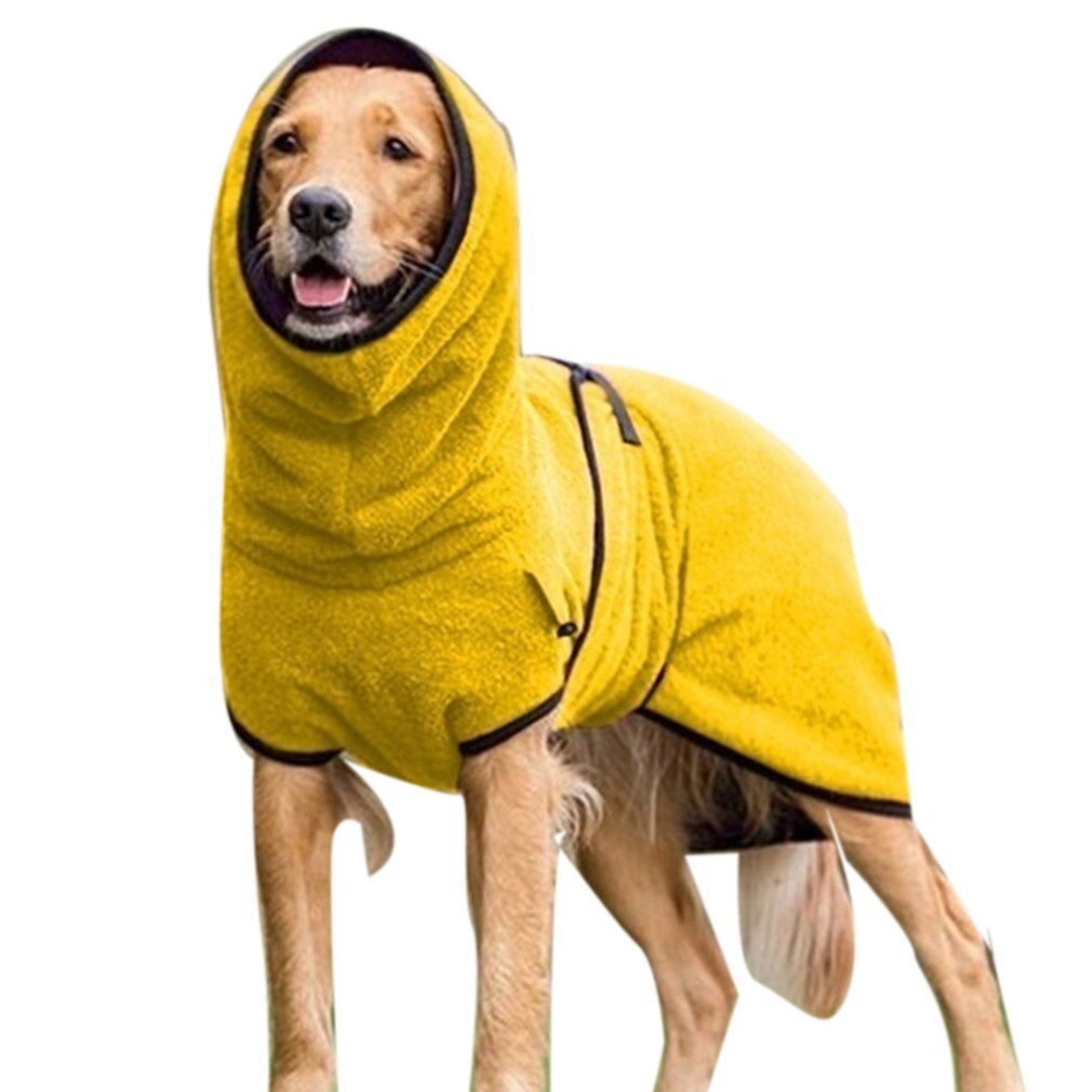 S-5XL universal pet cão engrossar aquecimento roupas velo veludo golden retriever cães grossos casacos quentes roupas suprimentos para animais de estimação: Yellow / 4XL