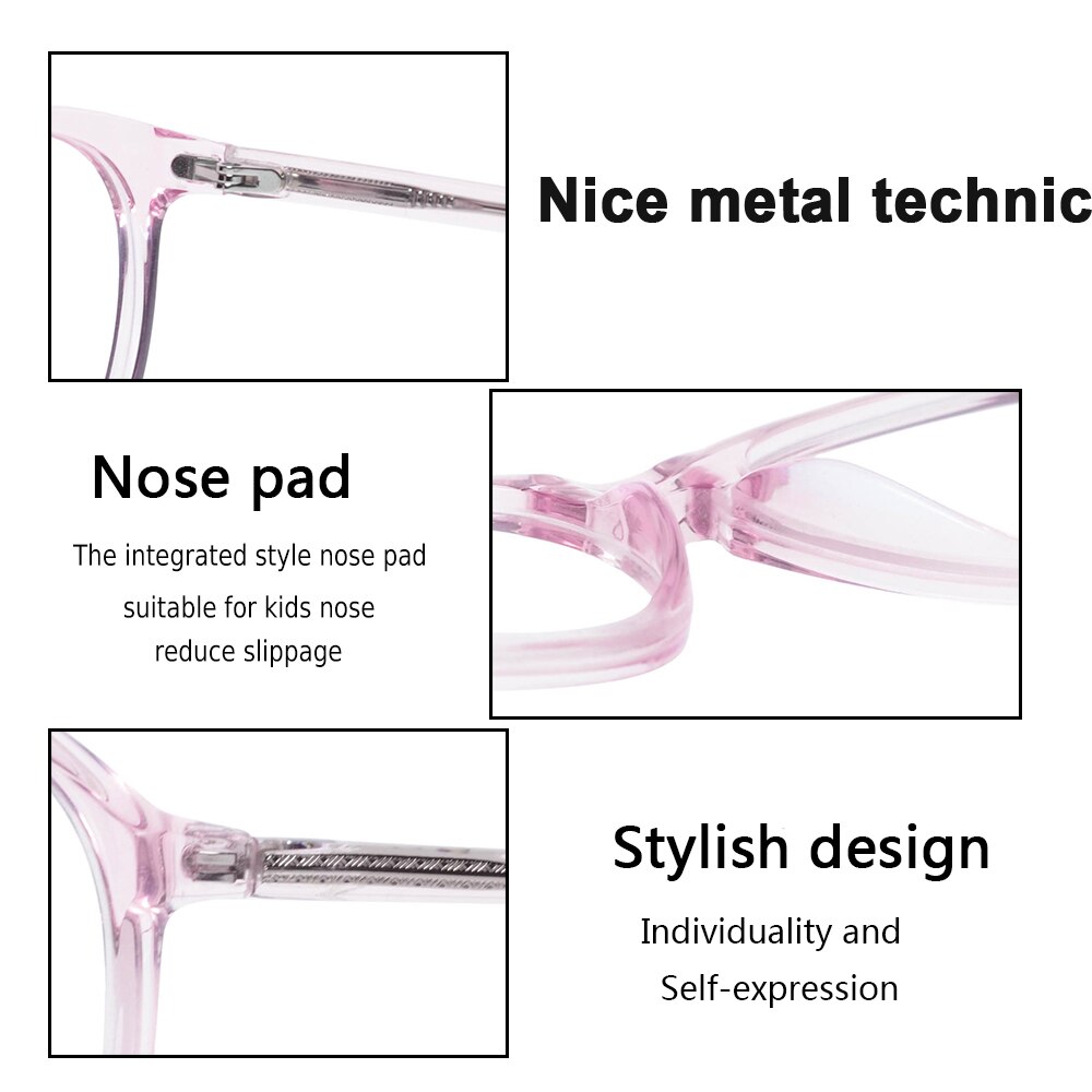 Kirka Transparent Glasses Kids Child Girl Round Glasses Frame Myopia Optic Spectacle Retro Frame Kids Computer Glasses Frame