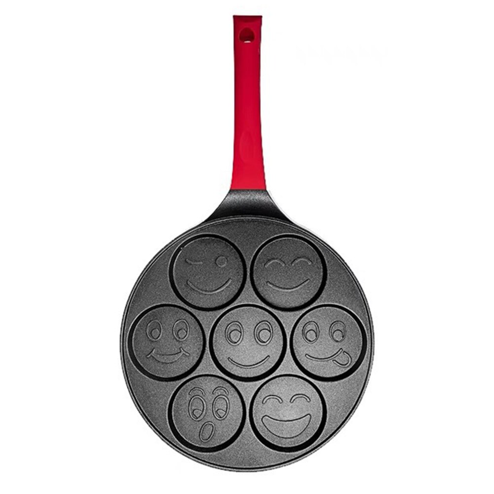 7-- håls frukost stekpanna non-stick våfflor maker omelett ägg mögel skinka pannkaka grill köksredskap köksredskap: Leende